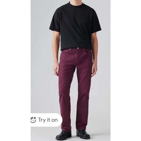 Levi's Other - Levi's 514 straight stretch jeans deep burgundy mens Size 30x30 casual normcore